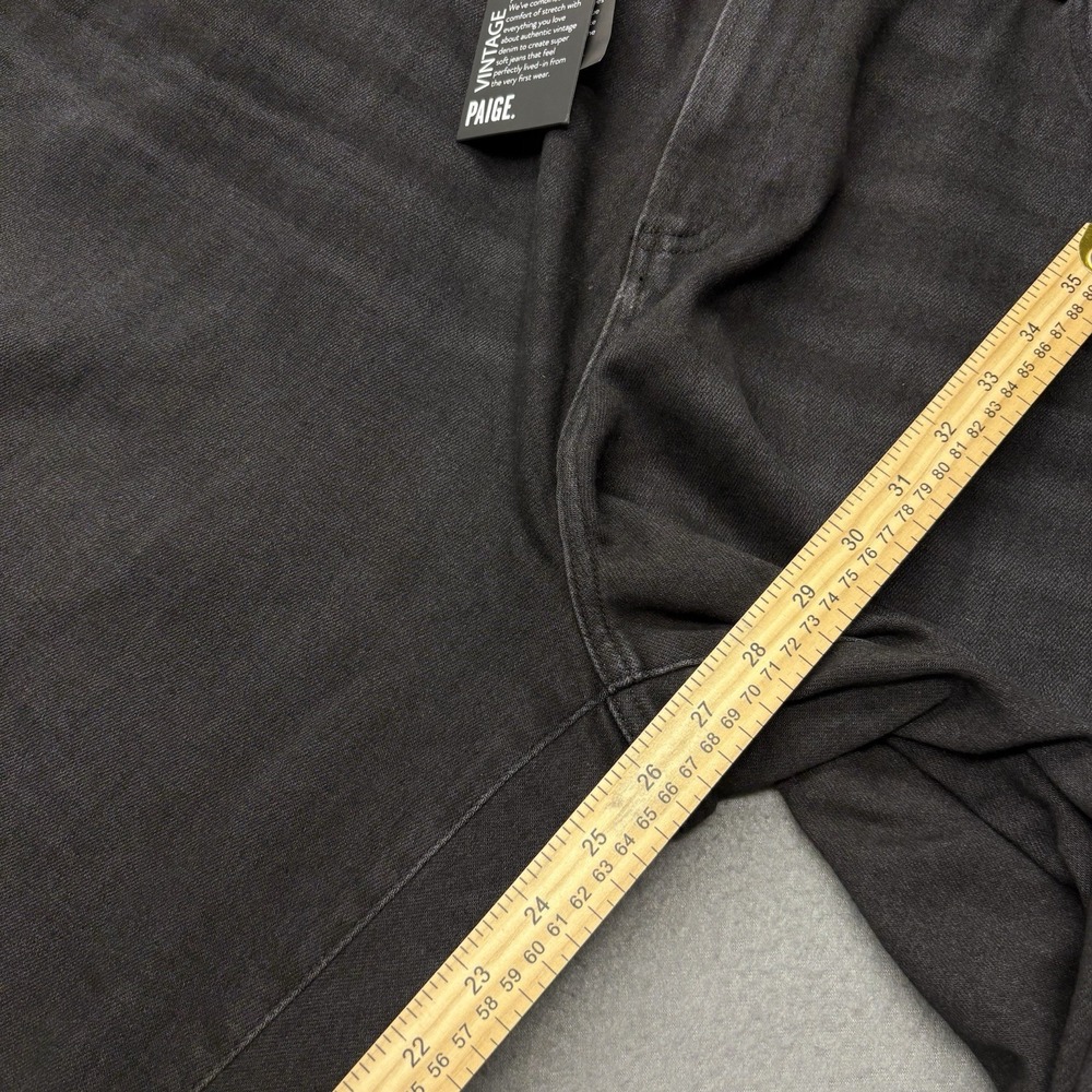 NEW Paige Anessa Raw Hem Jeans Black Lotus Wide Leg Ankle Denim 22W 27" Inseam - Picture 7 of 12
